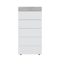 Cómoda Tekkan 5 cajones blanco/gris 118x61x40 cm