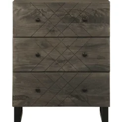 Cómoda Terma 3 cajones marrón oscuro 75x60x33 cm