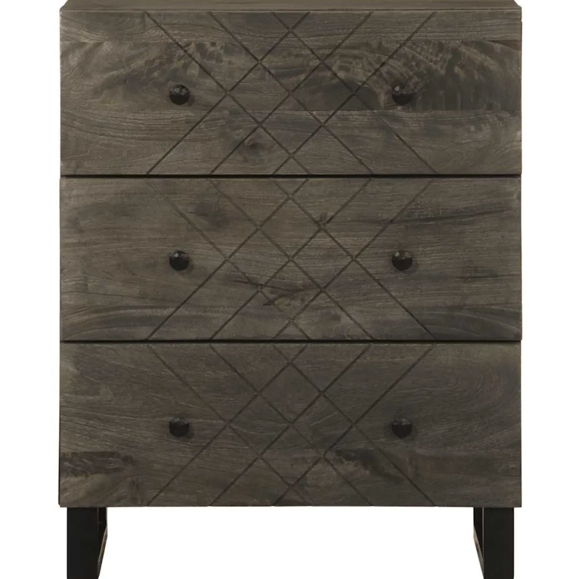 Cómoda Terma 3 cajones marrón oscuro 75x60x33 cm