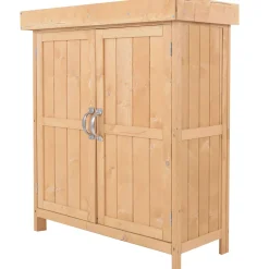 Cobertizo Caracol Outsunny 2 puertas techo abatible 88x74x43 cm