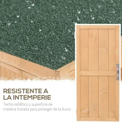 Cobertizo Caracol Outsunny 2 puertas techo abatible 88x74x43 cm