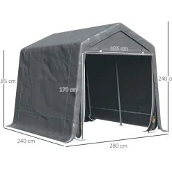Cobertizo Caraz Outsunny lona impermeable 200x240x200 cm