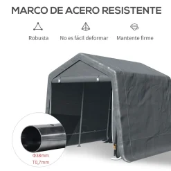 Cobertizo Caraz Outsunny lona impermeable 200x240x200 cm