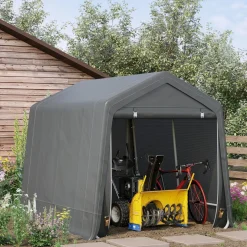 Cobertizo Caraz Outsunny lona impermeable 200x240x200 cm
