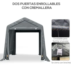 Cobertizo Caraz Outsunny lona impermeable 200x240x200 cm