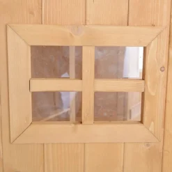 Cobertizo Outsunny doble puerta con techo asfático natural 164x127,5x50 cm