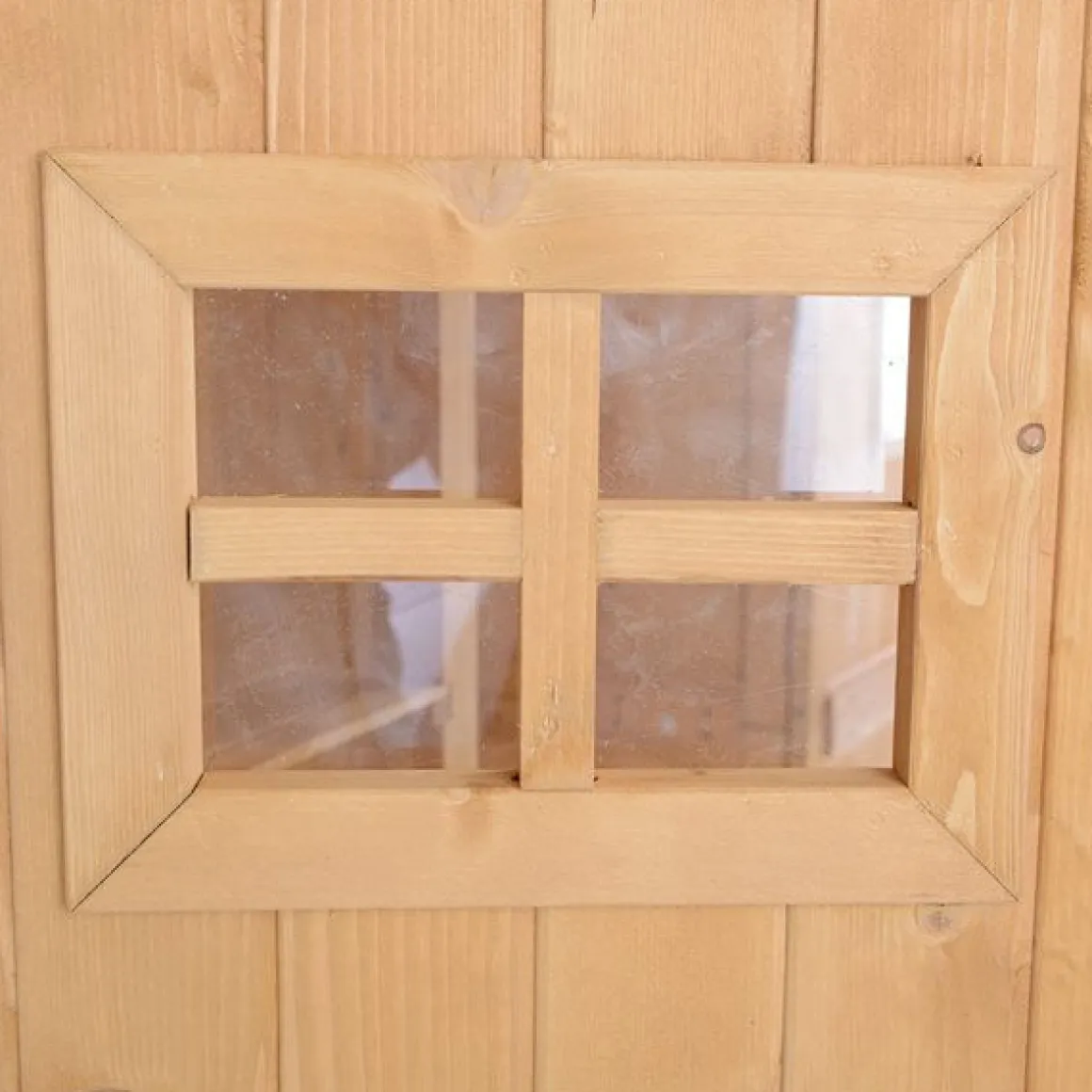Cobertizo Outsunny doble puerta con techo asfático natural 164x127,5x50 cm