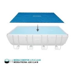 Cobertor rectangular Intex para piscinas Metal Frame azul 476x234 cm