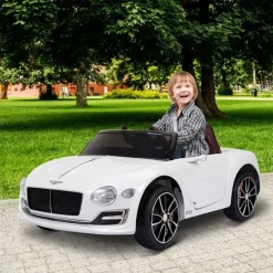 Coche eléctrico 2 modos de control con música +3 años 108x60x43 cm blanco