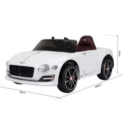 Coche eléctrico 2 modos de control con música +3 años 108x60x43 cm blanco