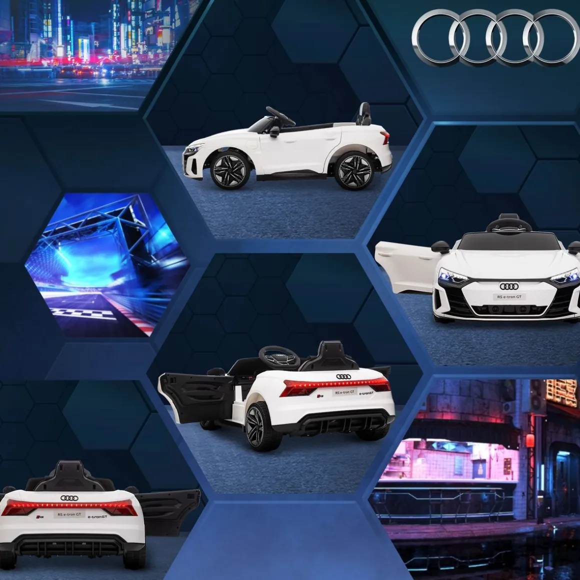 Coche eléctrico Audi RS e-tron GT Homcom con mando +3A 41x103x58 cm