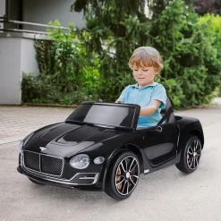 Coche eléctrico Bentley GT Homcom con luz y sonido +3A negro 43x60x108 cm