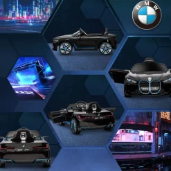 Coche eléctrico BMW I4 Homcom con control remoto + cinturón de seguridad +3A 45x115x67 cm