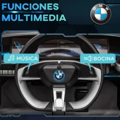 Coche eléctrico BMW I4 Homcom con control remoto + cinturón de seguridad +3A 45x115x67 cm