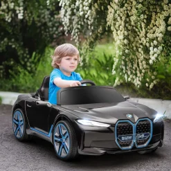 Coche eléctrico BMW I4 Homcom con control remoto + cinturón de seguridad +3A 45x115x67 cm