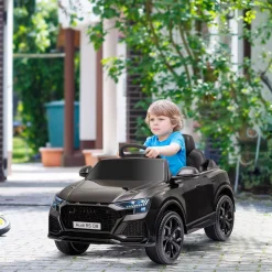 Coche eléctrico infantil Audi RS Q8 Homcom con mando a distancia negro 51x101x62 cm