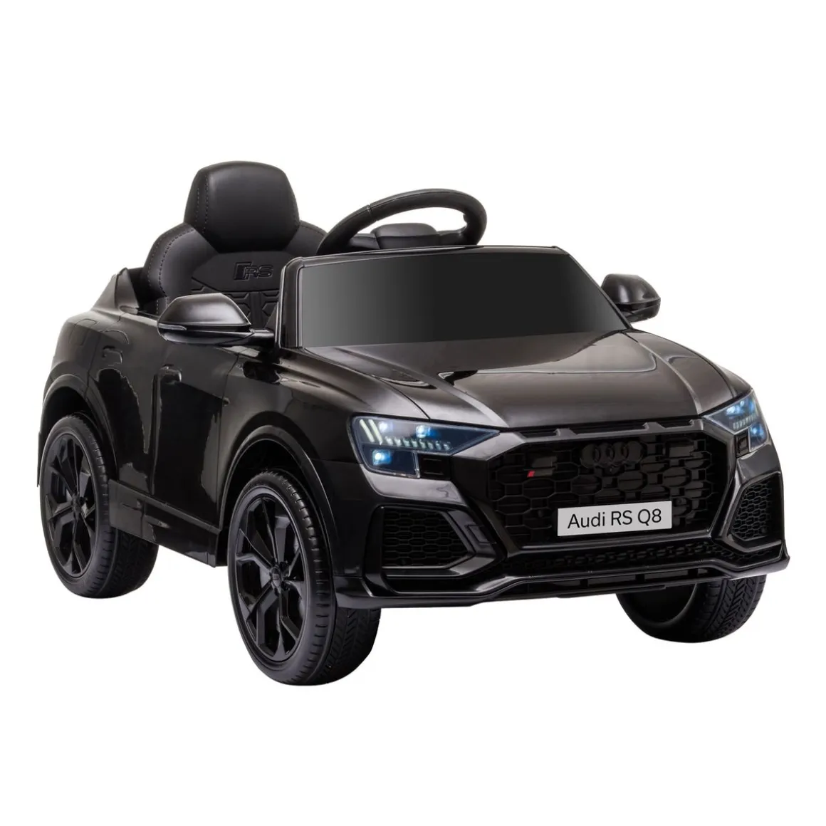 Coche eléctrico infantil Audi RS Q8 Homcom con mando a distancia negro 51x101x62 cm