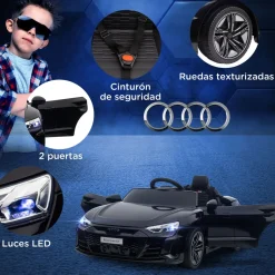 Coche eléctrico infantil Audi RS e-tron GT homcom con mando negro 3-5A