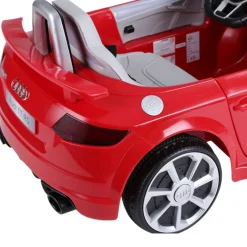 Coche eléctrico infantil con batería Audi TT RS +3A con música y luces rojo 44x63x103 cm