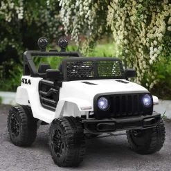 Coche eléctrico infantil Homcom tipo todoterreno con mando blanco +3A