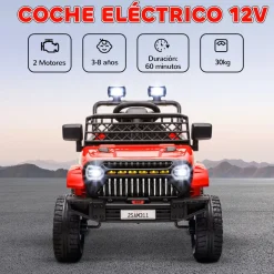 Coche eléctrico infantil Kenia Aiyaplay mando a distancia + USB + bocina rojo 65x62,5x95 cm