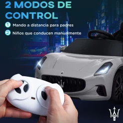 Coche eléctrico infantil Maserati Gran Turismo Folgore Aiyaplay luces LED + bocina + música 43x59x98 cm