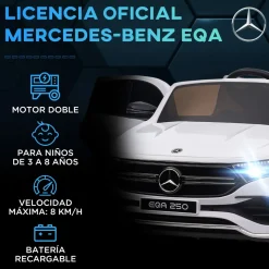 Coche eléctrico infantil Mercedes Benz EQA 12V con mando
