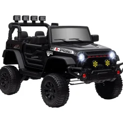 Coche eléctrico infantil Safari Aiyaplay 12V +3A + control remoto negro 65x63x100 cm