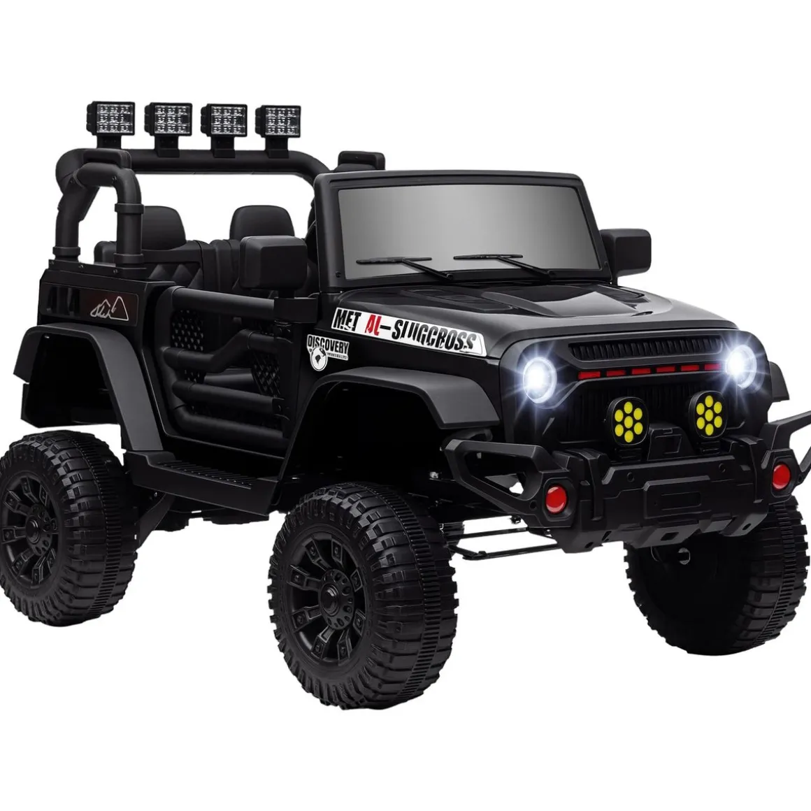 Coche eléctrico infantil Safari Aiyaplay 12V +3A + control remoto negro 65x63x100 cm