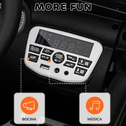 Coche eléctrico infantil Safari Aiyaplay 12V +3A + control remoto negro 65x63x100 cm