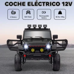 Coche eléctrico infantil Safari Aiyaplay 12V +3A + control remoto negro 65x63x100 cm