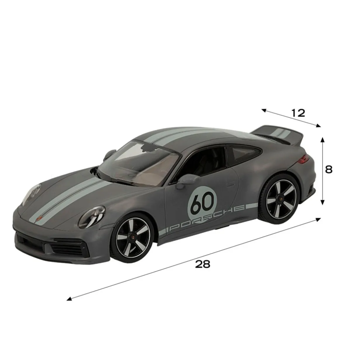 Coche teledirigido Porche 911 Classic 1:16 con luz +6A negro 8x28x12 cm