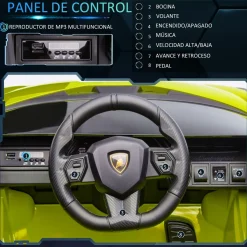 Cochecito eléctrico Lamborghini Sian Homcom con mando +3A 40x108x62 cm