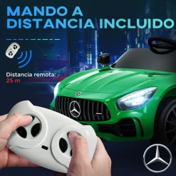 Cochecito eléctrico Mercedes-Benz AMG GTR Aiyaplay mando a distancia + música +3A