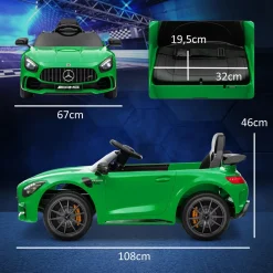 Cochecito eléctrico Mercedes-Benz AMG GTR Aiyaplay mando a distancia + música +3A
