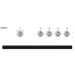 Cocina de gas con horno Infiniton CC61EHX 55L 4 fuegos A inox 59,8 cm