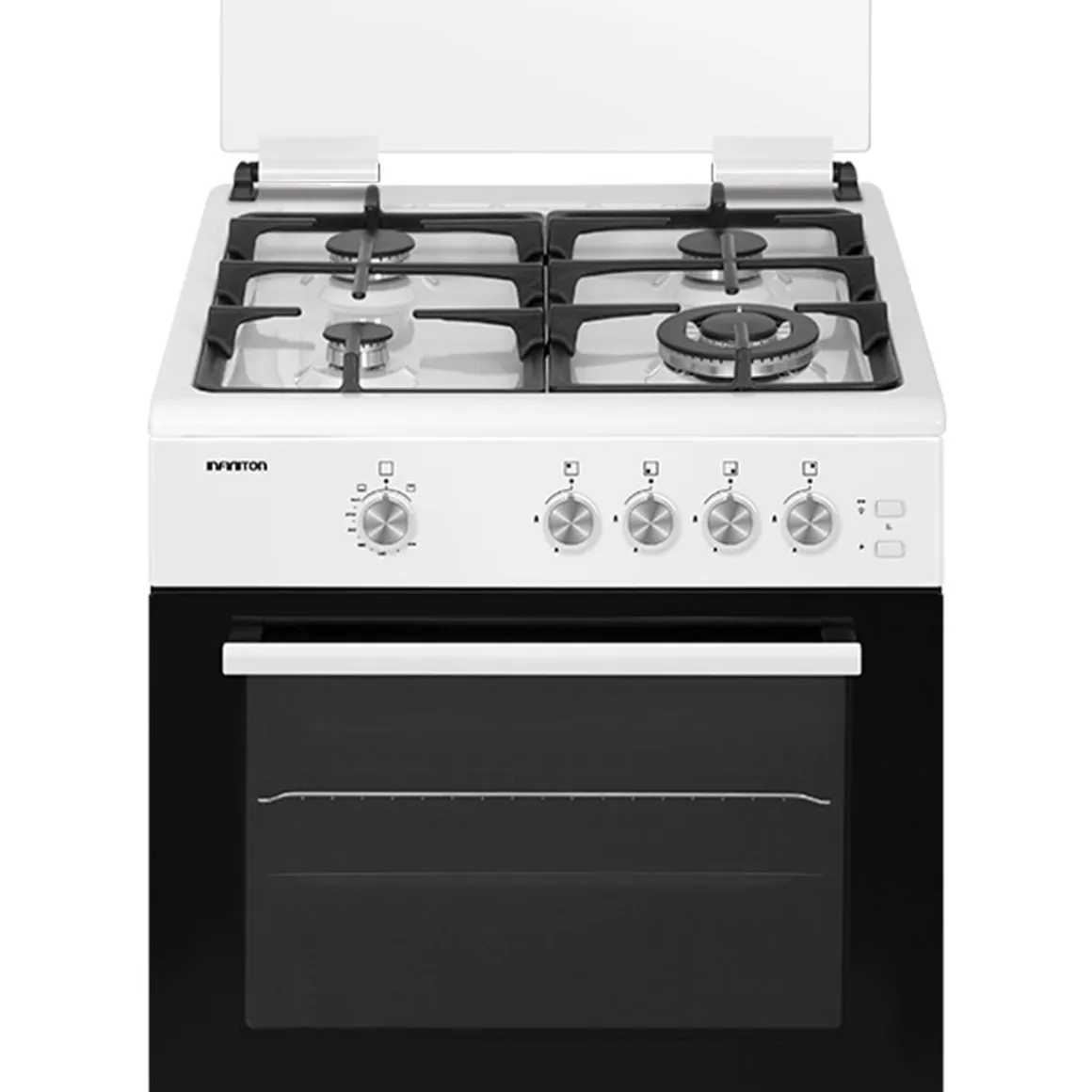 Cocina de gas con horno Infiniton CC60BLE 55L 4 fuegos con tapa blanco 59,8 cm