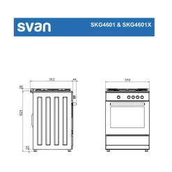 Cocina de gas Svan SKG4601 4 zonas 59L blanco 60 cm