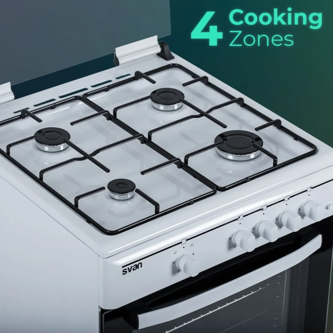 Cocina de gas Svan SKG4601 4 zonas 59L blanco 60 cm