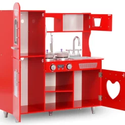 Cocina de juguete con accesorios +36 meses rojo 89x80x31 cm