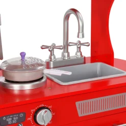 Cocina de juguete con accesorios +36 meses rojo 89x80x31 cm