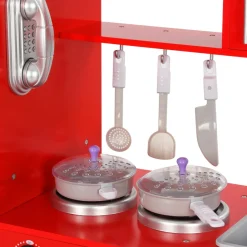 Cocina de juguete con accesorios +36 meses rojo 89x80x31 cm
