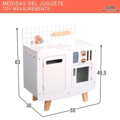Cocina de juguete Teamson Kids estilo retro +3A blanco 49,5x55x30 cm