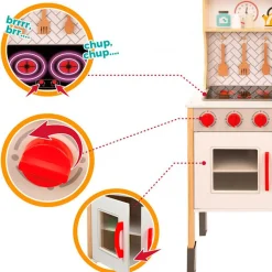Cocina de juguete Woomax 5 accesorios luces y sonidos +3A gris 94,5x59,5x30 cm