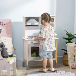 Cocina infantil Alice Aiyaplay altura regulable +3A blanco 93,2x60x30,5 cm