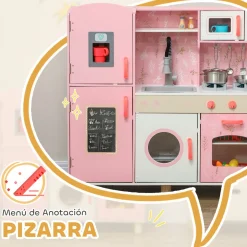 Cocina infantil Amapola Aiyaplay luces + sonidos rosa 91,6x90x33,3 cm