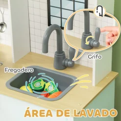 Cocina infantil Maurice Aiyaplay +3A microondas + horno azul 85,2x72x33 cm