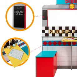 Cocina y comedor de juguete Woomax 14 accesorios luces y sonidos +3A multicolor 104x96x58 cm