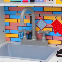 Cocinita de juguete estilo retro con almacenamiento +36 meses multicolor