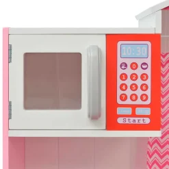 Cocinita de juguete madera rosa/blanco 100x82x30 cm